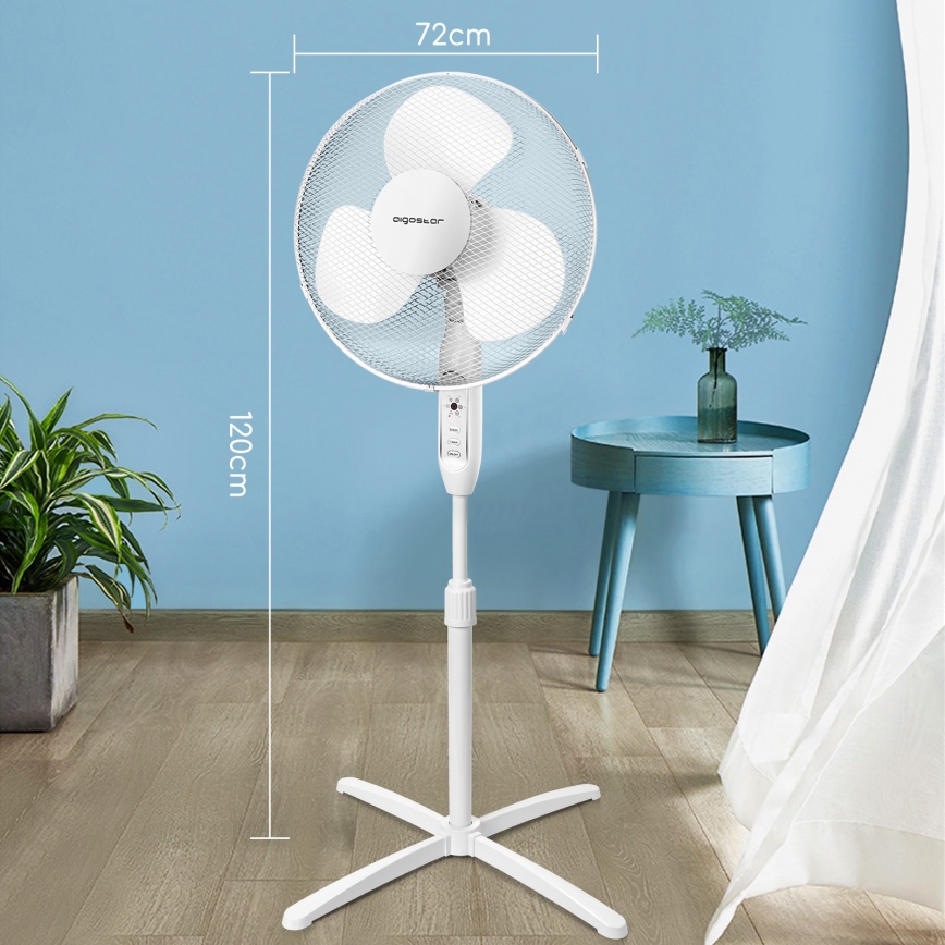 Aigostar - Seisova tuuletin 40W/230V 120 cm valkoinen