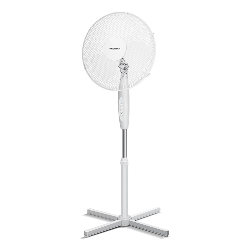Aigostar - Seisova tuuletin 45W/230V 125 cm valkoinen