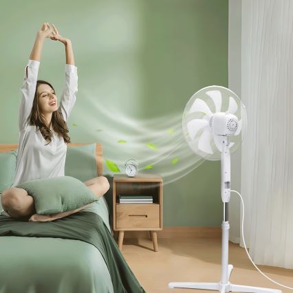 Aigostar - Seisova tuuletin 50W/230V 120 cm valkoinen