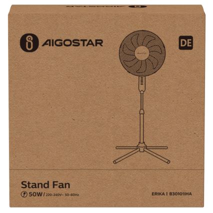 Aigostar - Seisova tuuletin 50W/230V 120 cm valkoinen