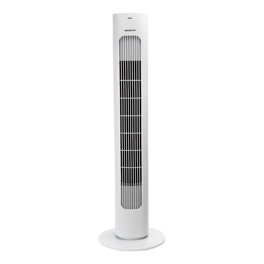 Aigostar - Seisova tuuletin 50W/230V valkoinen + kauko-ohjaus