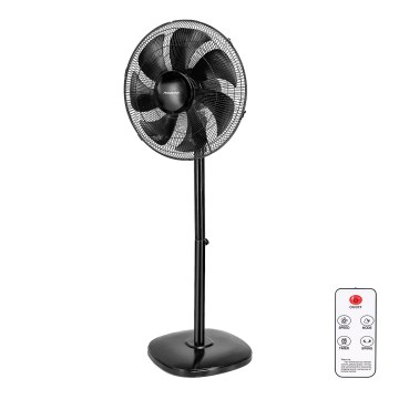 Aigostar - Seisova tuuletin 55W/230V musta + kauko-ohjaus