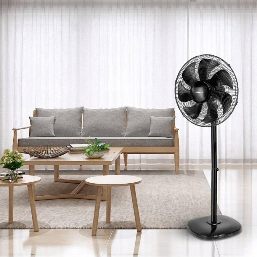 Aigostar - Seisova tuuletin 55W/230V musta + kauko-ohjaus