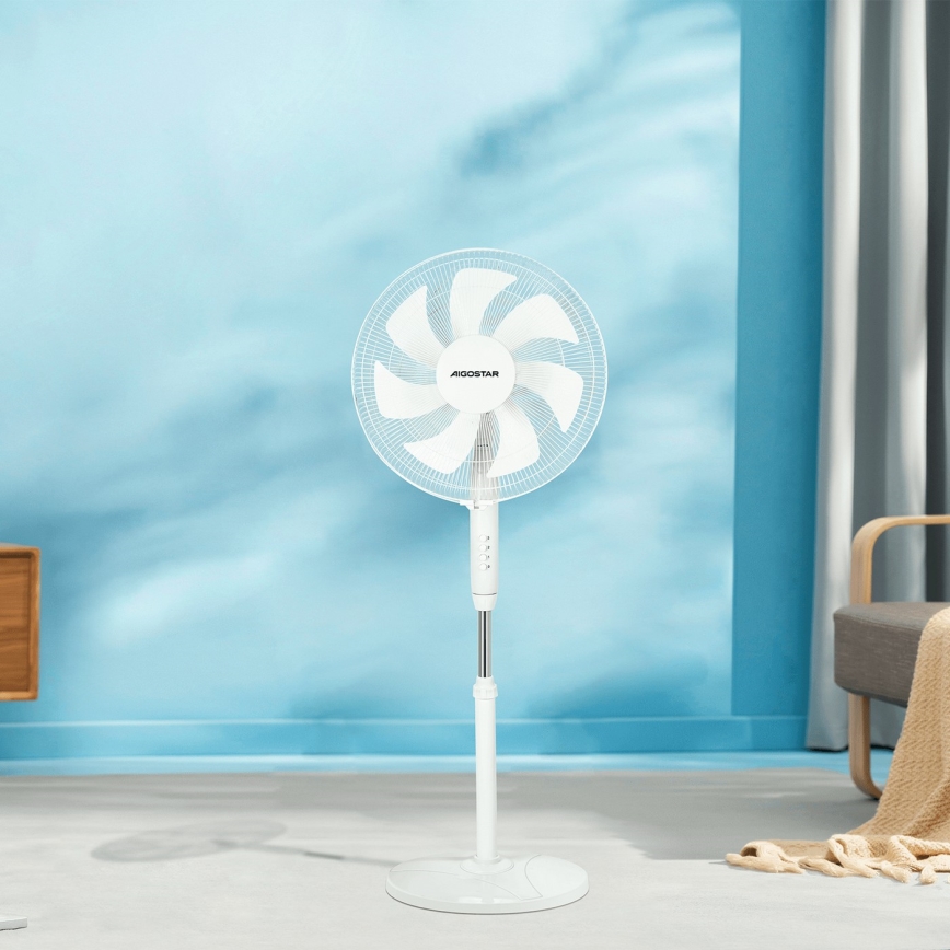 Aigostar - Seisova tuuletin 60W/230V valkoinen