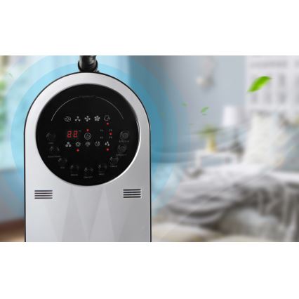 Aigostar - Seisova tuuletin Trimmauskampa koirille ja kissoille 95W/230V musta/harmaa + kauko-ohjaus
