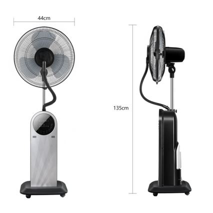 Aigostar - Seisova tuuletin Trimmauskampa koirille ja kissoille 95W/230V musta/harmaa + kauko-ohjaus