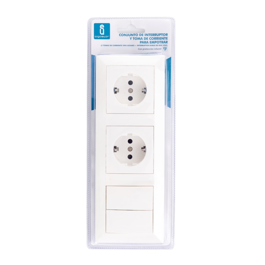 Aigostar - SET 2x Pistorasia kytkimellä 2x16A/250V