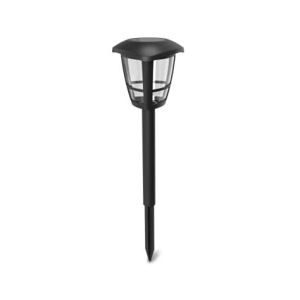 Aigostar - Setti 12 kpl LED-aurinkovalaisinta 0,06 W/2 V 33,8 cm 6500 K 100 mAh IP44 musta