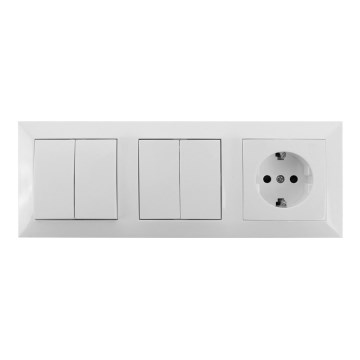 Aigostar - SETTI 2x Kotikytkin 2-painike pistokkeella 1x16A/250V SCHUKO