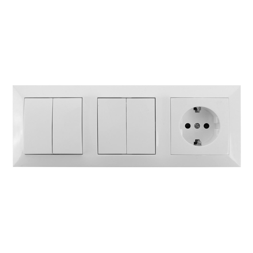 Aigostar - SETTI 2x Kotikytkin 2-painike pistokkeella 1x16A/250V SCHUKO