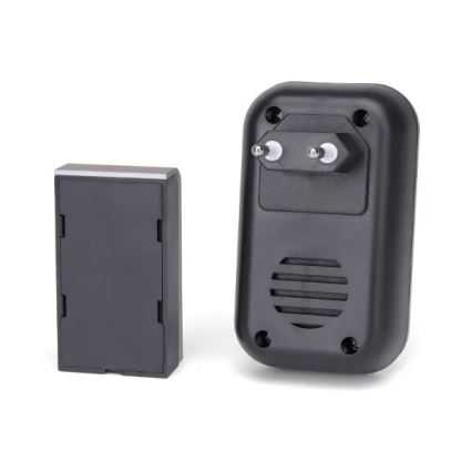 Aigostar - SETTI 2x Langaton ovikello 230V IP44 musta/kupari