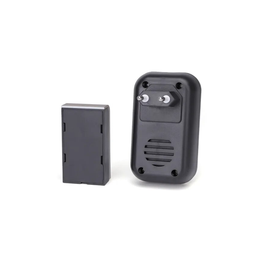 Aigostar - SETTI 2x Langaton ovikello 230V IP44 musta/kupari