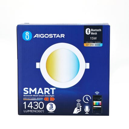 Aigostar - SETTI 3x Himmennettävä riippuva LED-kattovalaisin MESH LED/15W/230V 2700K-6500K halkaisija 17cm