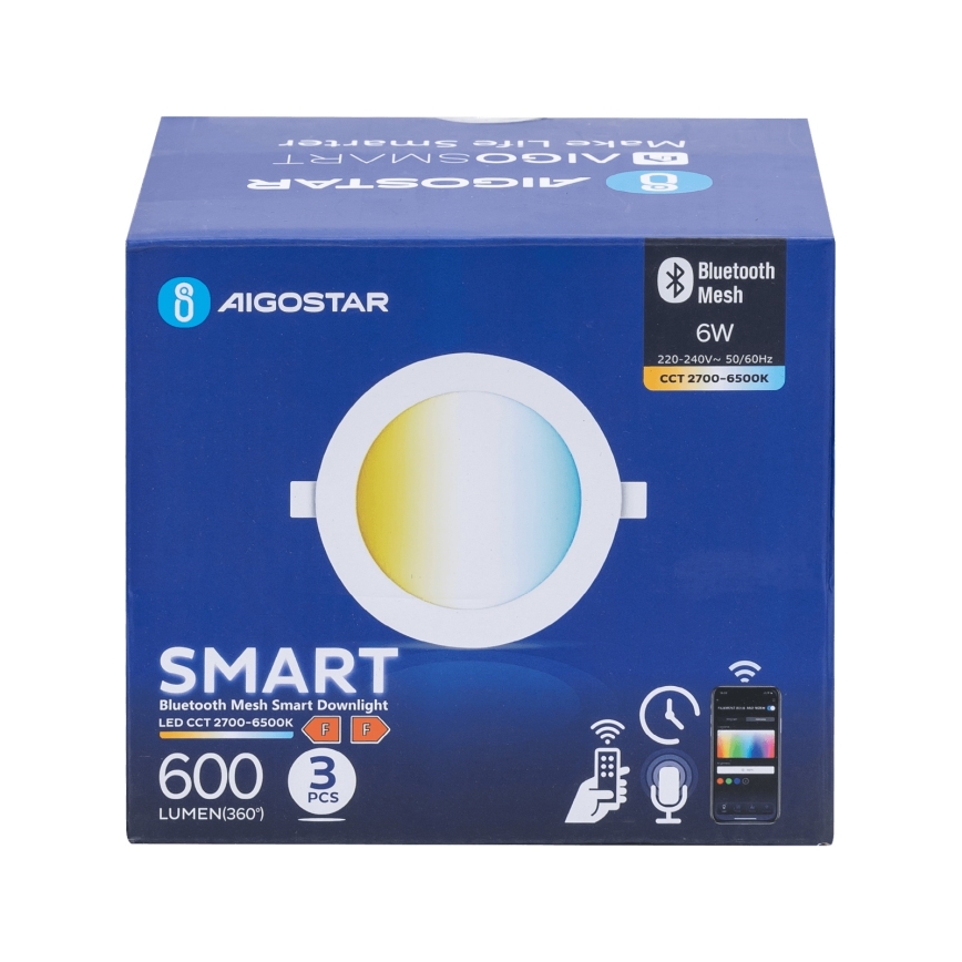 Aigostar - SETTI 3x Himmennettävä riippuva LED-kattovalaisin MESH LED/6W/230V 2700K-6500K halkaisija 11,5cm