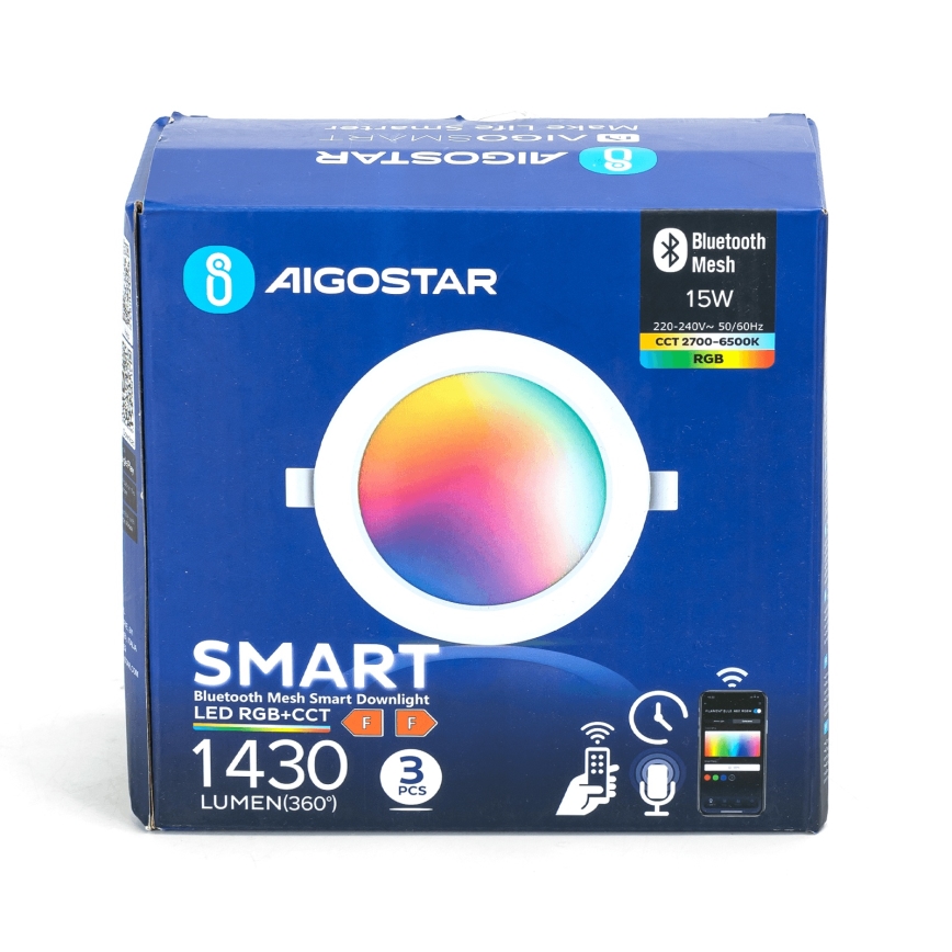 Aigostar - SETTI 3x LED RGB Himmennettävä riippuva kattovalaisin MESH LED/15W/230V 2700K-6500K halkaisija 17cm