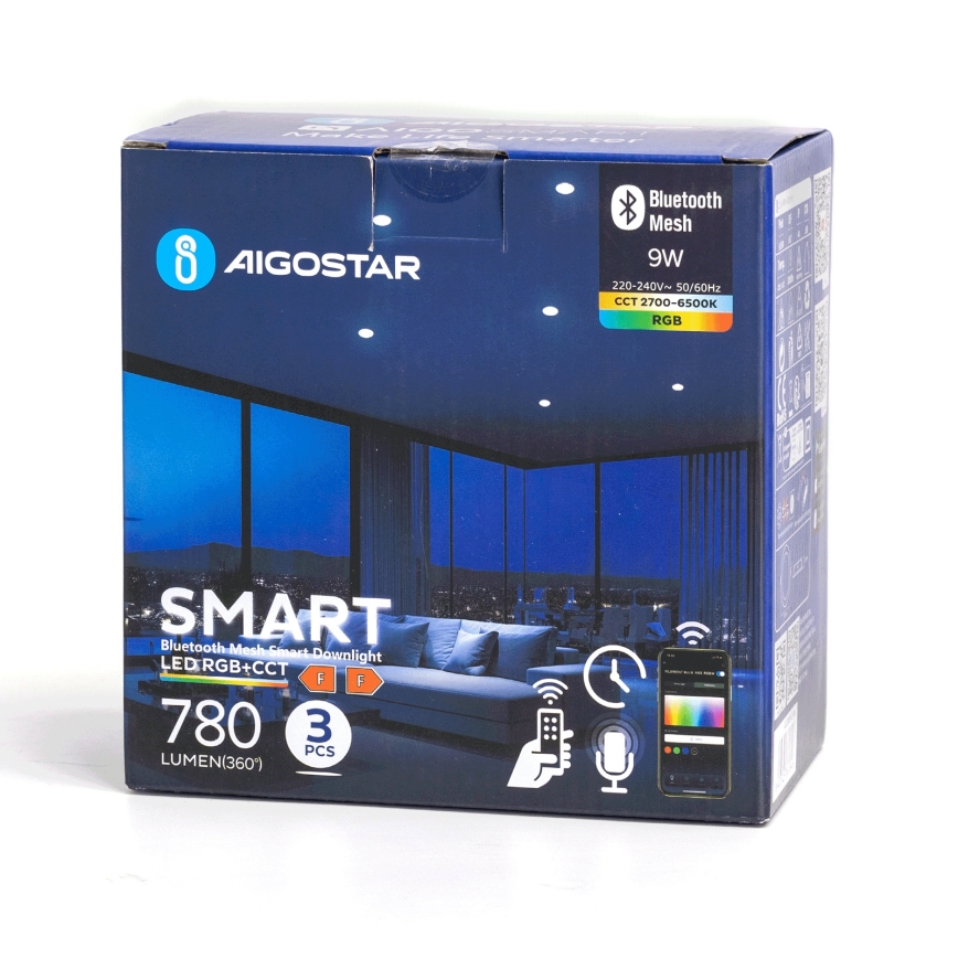Aigostar - SETTI 3x LED RGB Himmennettävä riippuva kattovalaisin MESH LED/9W/230V 2700K-6500K halkaisija 14,5cm
