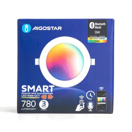 Aigostar - SETTI 3x LED RGB Himmennettävä riippuva kattovalaisin MESH LED/9W/230V 2700K-6500K halkaisija 14,5cm