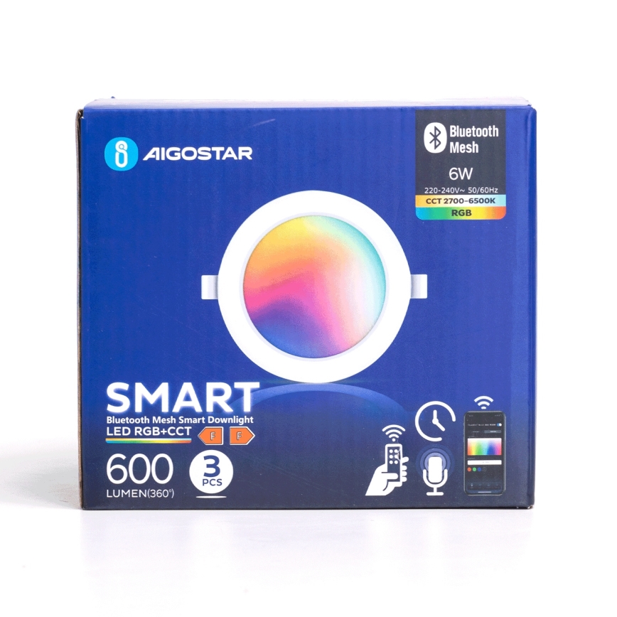Aigostar - SETTI 3 x LED RGB Himmennettävä riippuva kattovalaisin MESH LED/6W/230V 2700K-6500K halkaisija 11,5cm