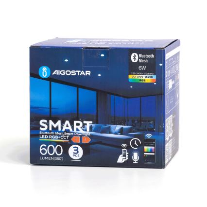 Aigostar - SETTI 3 x LED RGB Himmennettävä riippuva kattovalaisin MESH LED/6W/230V 2700K-6500K halkaisija 11,5cm