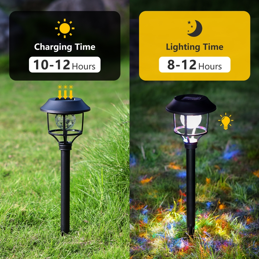 Aigostar - SETTI 4x LED-RGB-aurinkolamppu LED/0,2W/2V IP44