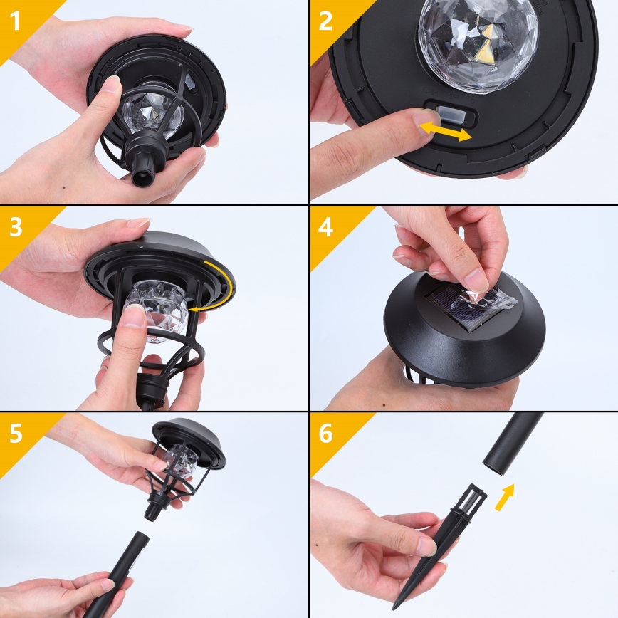 Aigostar - SETTI 4x LED-RGB-aurinkolamppu LED/0,2W/2V IP44