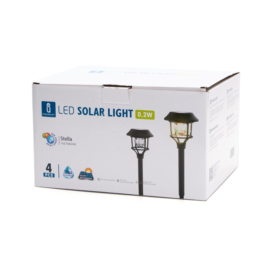 Aigostar - SETTI 4x LED-RGB-aurinkolamppu LED/0,2W/2V IP44