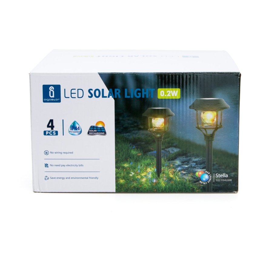Aigostar - SETTI 4x LED-RGB-aurinkolamppu LED/0,2W/2V IP44