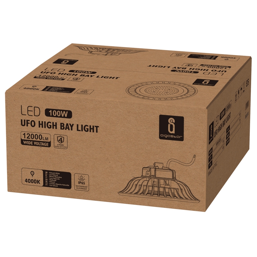 Aigostar - teollisuus-LED-valaisin UFO HIGHBAY LED/100W/230V 4000K IP65