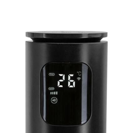 Aigostar - Tornituuletin 50W/230V musta Wi-Fi + kauko-ohjaus