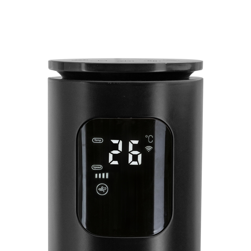 Aigostar - Tornituuletin 50W/230V musta Wi-Fi + kauko-ohjaus