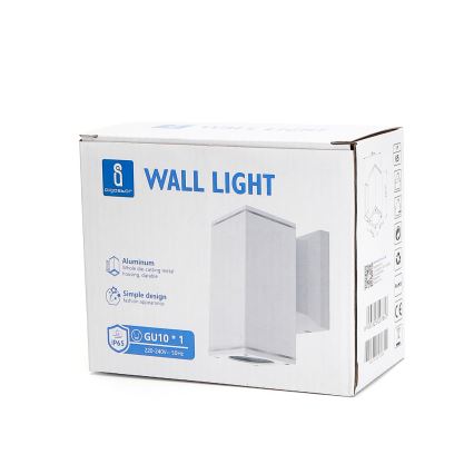 Aigostar - Ulkoseinävalaisin 1xGU10/230V valkoinen IP65 kulmikas