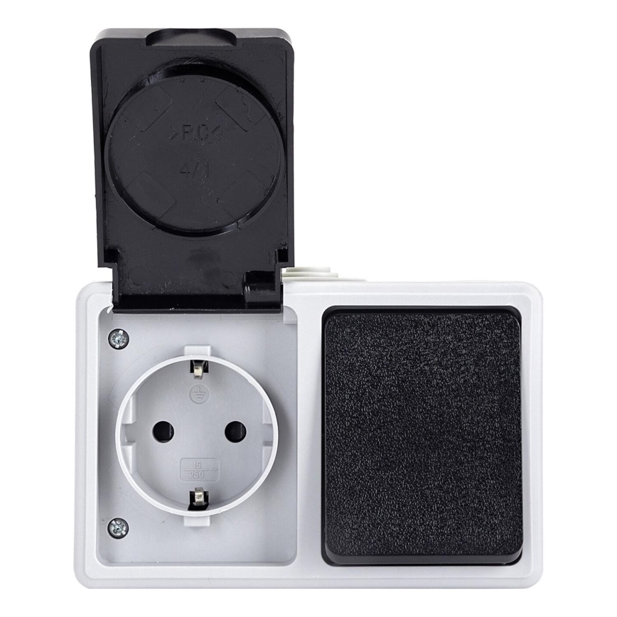 Aigostar - Ulkotila katkaisin 1P pistokkeella 1x16A/250V IP54