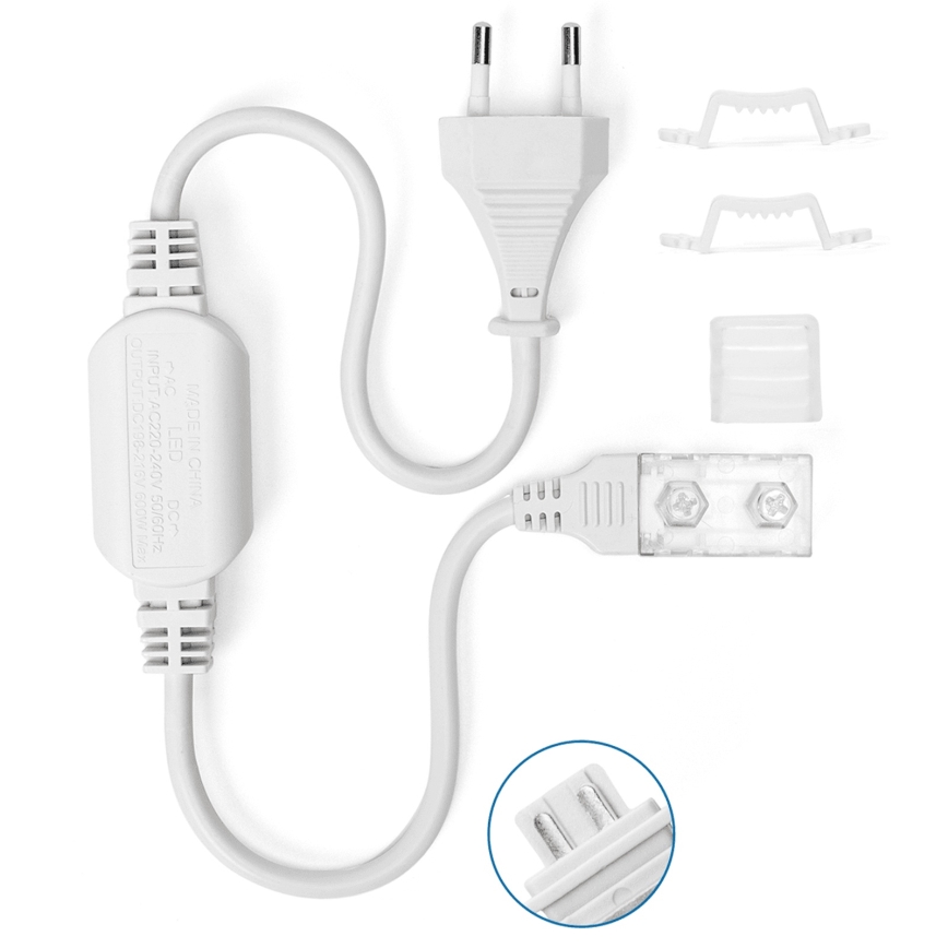 Aigostar - Virtalähde LED-nauhoille 10 mm 600W/230V valkoinen