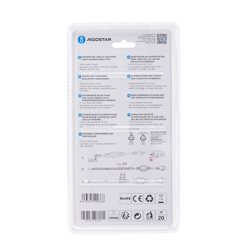 Aigostar - Virtalähde LED-nauhoille 10 mm 600W/230V valkoinen
