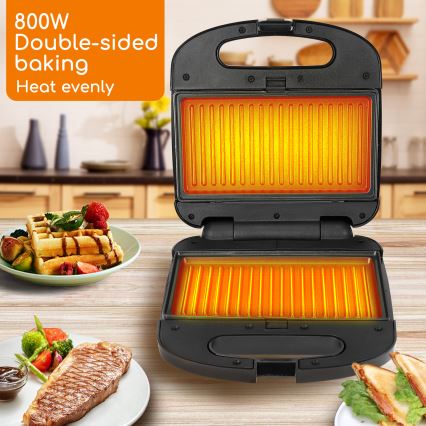 Aigostar - Voileipägrilli 800W/230V musta