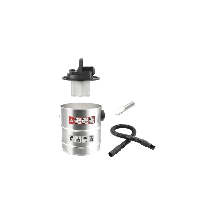 Akkukäyttöinen tuhkaimuri HEPA-suodattimella 12 l 110W/18V 2000 mAh mattakromi