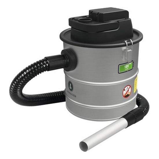 Akkukäyttöinen tuhkaimuri HEPA-suodattimella 12 l 110W/18V 2000 mAh mattakromi