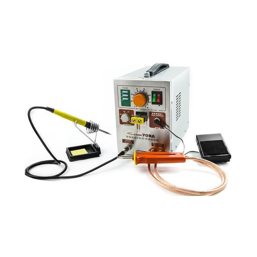 Akkupistehitsauskone mikrojuotteella 230V