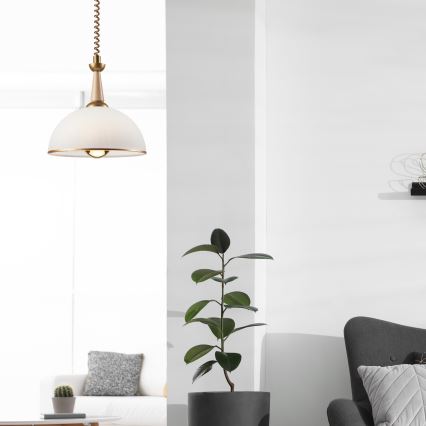 Alas vedettävä kattokruunu CHIARA 1xE27/60W/230V beige/pyökki