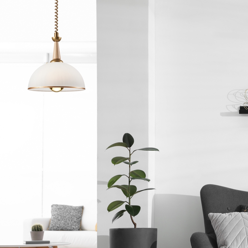 Alas vedettävä kattokruunu CHIARA 1xE27/60W/230V beige/pyökki