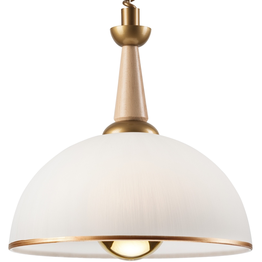 Alas vedettävä kattokruunu CHIARA 1xE27/60W/230V beige/pyökki