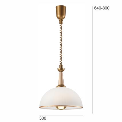 Alas vedettävä kattokruunu CHIARA 1xE27/60W/230V beige/pyökki