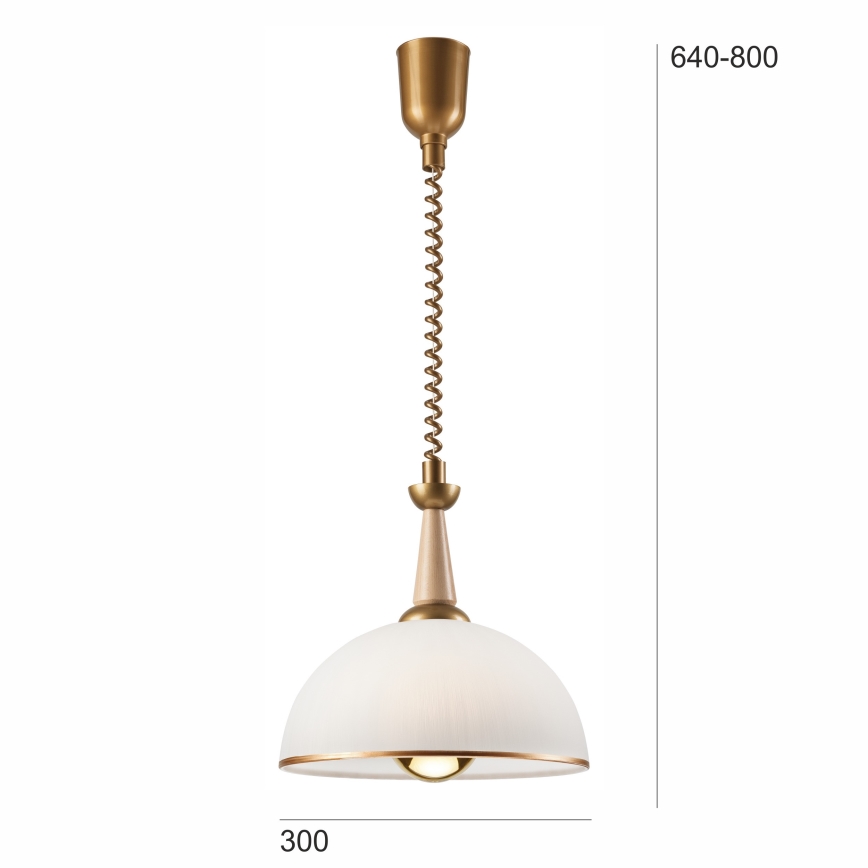Alas vedettävä kattokruunu CHIARA 1xE27/60W/230V beige/pyökki
