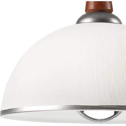 Alas vedettävä kattokruunu CHIARA 1xE27/60W/230V hopea/ruskea/pyökki
