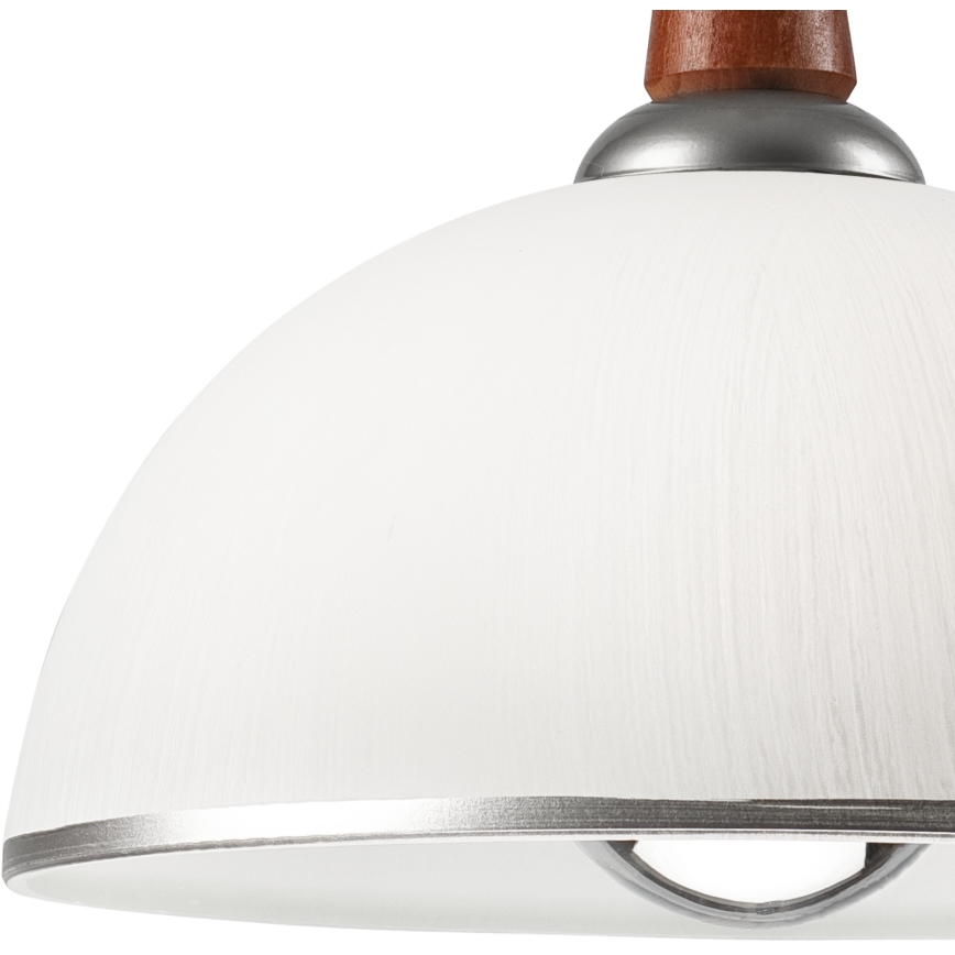 Alas vedettävä kattokruunu CHIARA 1xE27/60W/230V hopea/ruskea/pyökki