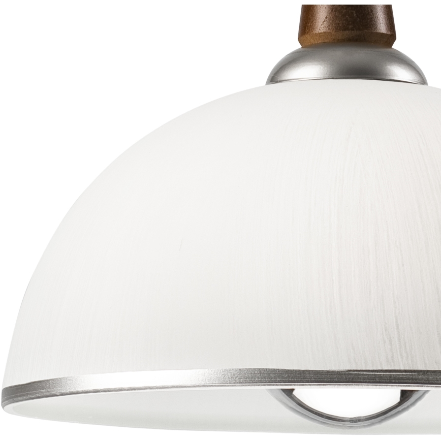 Alas vedettävä kattokruunu CHIARA 1xE27/60W/230V hopea/tummanruskea/pyökki