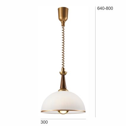 Alas vedettävä kattokruunu CHIARA 1xE27/60W/230V ruskea/pyökki
