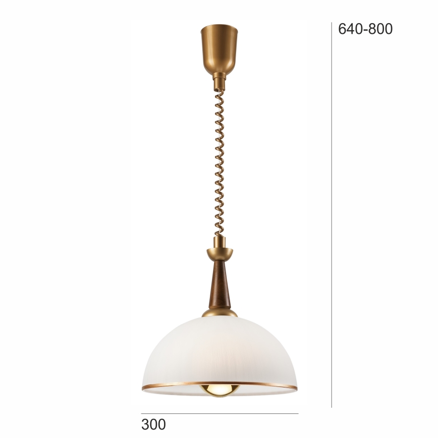 Alas vedettävä kattokruunu CHIARA 1xE27/60W/230V ruskea/pyökki