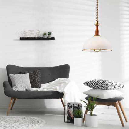 Alas vedettävä kattokruunu CHIARA 1xE27/60W/230V tummanruskea/pyökki