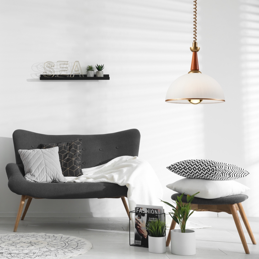 Alas vedettävä kattokruunu CHIARA 1xE27/60W/230V tummanruskea/pyökki